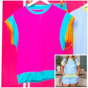 ✨NWT 2PC. Vibrant Neon Colorblock Soft Set